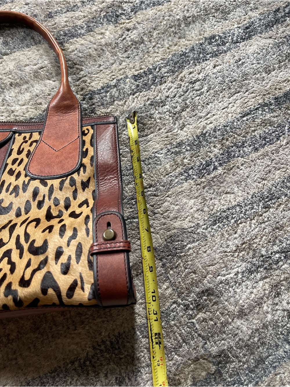 Fossil Leather and Leopard Print Tote Bag - Picture 7 of 8